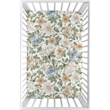 Vintage floral cheap crib sheet